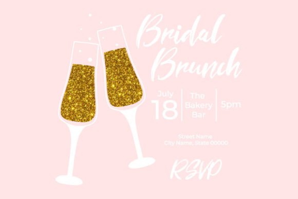 Download Invitational Bridal Brunch with Glasses - Premium Resources