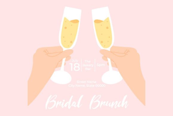 Download Invitational Bridal Brunch with Glasses - Premium Resources