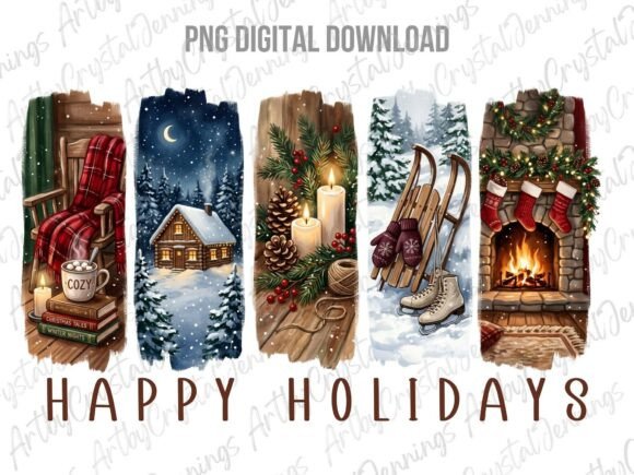 Download Happy Holidays Christmas Brushstroke PNG - Happy Collection