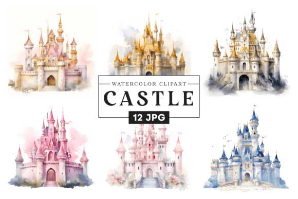 Download Princess Castle Watercolor Clipart - Princess castle Collection