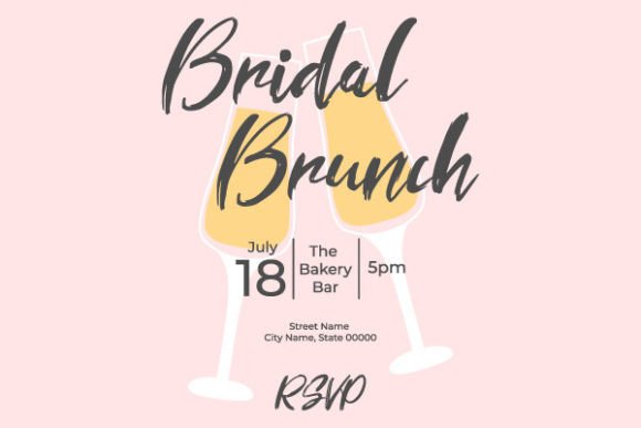 Download Invitational Bridal Brunch with Glasses - Premium Bundle
