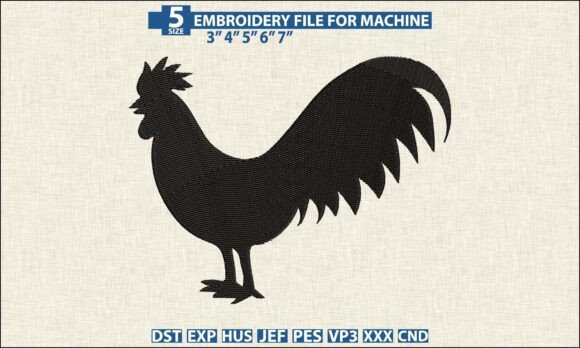 Download Rooster Machine Embroidery DST PES File - Machine embroidery dst Collection