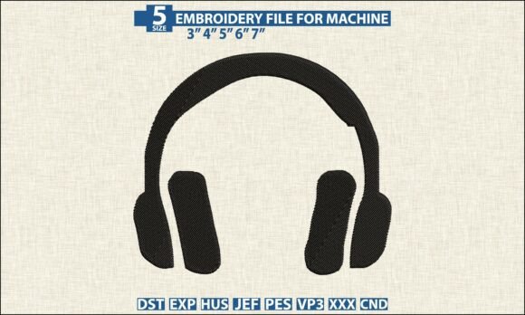 Download Headphone Machine Embroidery DST PES - Machine embroidery dst Collection