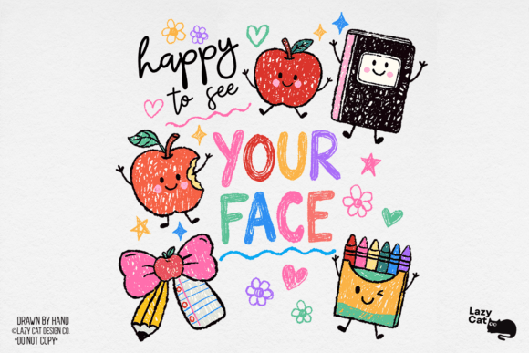 Download Back to School Happy Hand-Drawn PNG - Happy Collection