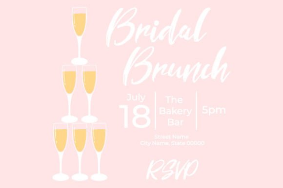 Download Invitational Bridal Brunch with Glasses - Premium Bundle
