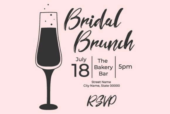 Download Invitational Bridal Brunch with Glasses - Premium Resources