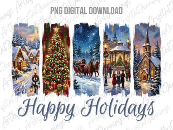 Download Happy Holidays Christmas Brushstroke PNG - Happy Collection