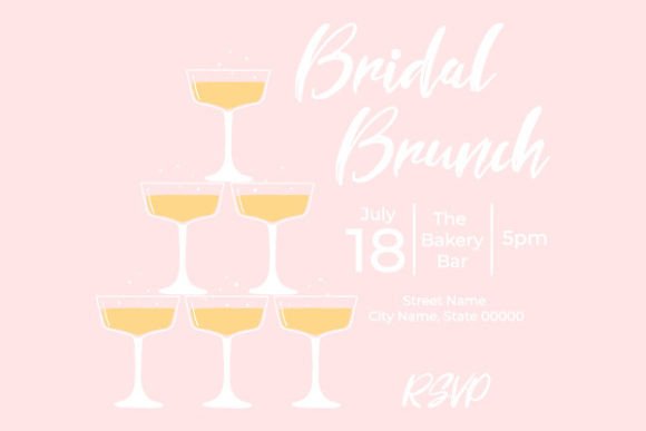 Download Invitational Bridal Brunch with Glasses - Premium Resources
