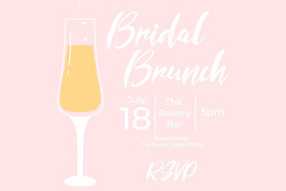 Download Invitational Bridal Brunch with Glasses - Premium Resources