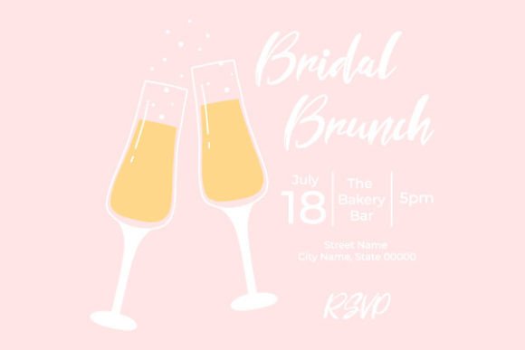 Download Invitational Bridal Brunch with Glasses - Premium Resources